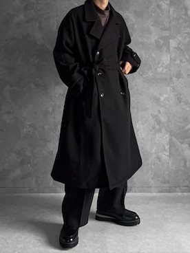 「Confirm（コンファーム）のアイテム（トレンチコート）」を使った、つね。さん（メンズ・174cm）の冬コーディネート