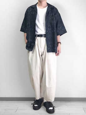 「柄シャツコーデ」｜「アイテム（その他）」を使った、つね。さん（メンズ・174cm）の夏コーディネート