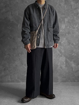 「リラックスコーデ」｜「アイテム（ジャケット/アウター）」を使った、つね。さん（メンズ・174cm）の冬コーディネート