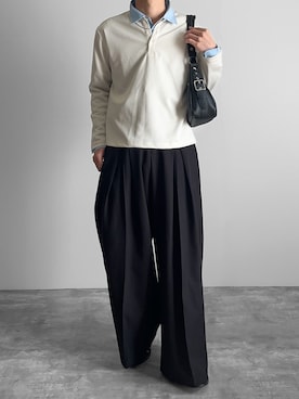 「UNE MANSION（ユヌマンション）のアイテム」を使った、つね。さん（メンズ・174cm）の春コーディネート