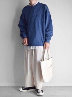 「ブルー x ホワイト」｜「アイテム（その他）」を使った、つね。さん（メンズ・174cm）の秋コーディネート