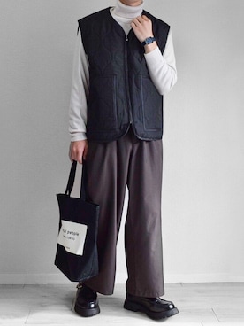 「green label relaxing（グリーンレーベルリラクシング）の【WEB限定】＜GLR/ -or（ジーエルアール オア）＞キルティング ベスト -ユニセックス-（ベスト）」を使った、つね。さん（メンズ・174cm）の秋コーディネート