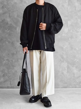 「Confirm（コンファーム）のアイテム（ブルゾン）」を使った、つね。さん（メンズ・174cm）の秋コーディネート