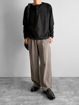 「UNIQLO U」｜つね。さん（メンズ・174cm）の秋コーディネート