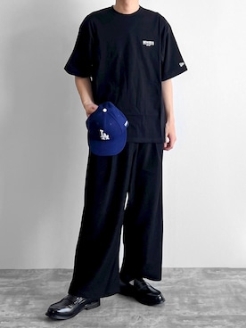 「NEW ERA（ニューエラ）のアイテム（Tシャツ/カットソー）」を使った、つね。さん（メンズ・174cm）の秋コーディネート
