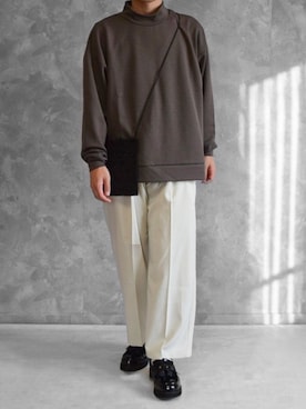 「my beautiful landlet（マイビューティフルランドレット）のアイテム（バッグ）」を使った、つね。さん（メンズ・174cm）の秋コーディネート