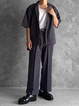 「RUUBON（ルーボン）のアイテム（ローファー）」を使った、つね。さん（メンズ・174cm）の秋コーディネート