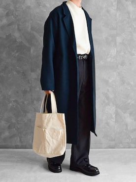 「RUUBON（ルーボン）のアイテム（ローファー）」を使った、つね。さん（メンズ・174cm）の秋コーディネート