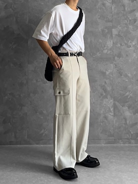 「RUUBON（ルーボン）のアイテム（ローファー）」を使った、つね。さん（メンズ・174cm）の夏コーディネート