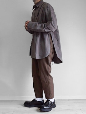 「my beautiful landlet（マイビューティフルランドレット）のアイテム（バッグ）」を使った、つね。さん（メンズ・174cm）の秋コーディネート
