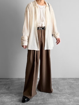 「UNE MANSION（ユヌマンション）のアイテム」を使った、つね。さん（メンズ・174cm）の春コーディネート