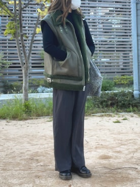 「SLY（スライ）のアイテム（ブルゾン）」を使った、☺︎さん（レディース・161cm）の秋コーディネート