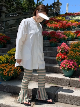 「Jonnlynx（ジョンリンクス）のアイテム（パンツ）」を使った、ささん（レディース・160cm）の春コーディネート
