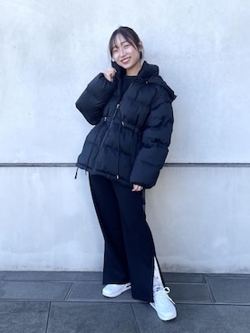 「NERGY（ナージー）のアイテム（ダウンジャケット/コート）」を使った、miwaさん（レディース・151cm）の冬コーディネート