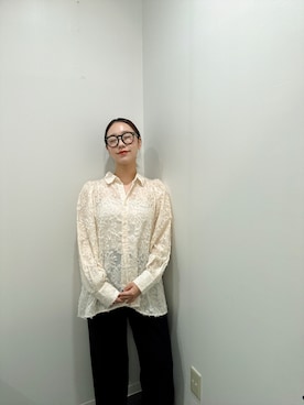 「アイテム（スラックス）」を使った、38さん（レディース・156cm）の秋コーディネート