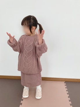 「apres les cours（アプレレクール）のアイテム（スリッポン）」を使った、ほっちゃんさん（キッズ・90cm）の冬コーディネート