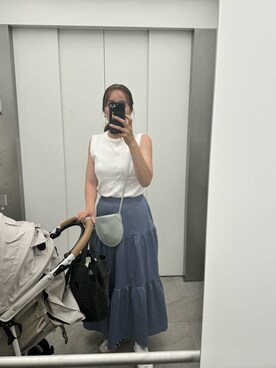 「BLACK BY MOUSSY（ブラックバイマウジー）のアイテム」を使った、serinaさん（レディース・162cm）の夏コーディネート