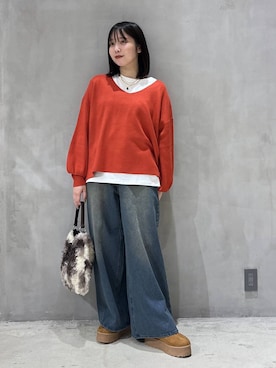 「アイテム（スリッポン）」を使った、かのさん（レディース・160cm・20代）の秋コーディネート