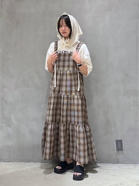 「アイテム（バンダナ/スカーフ）」を使った、かのさん（レディース・160cm・20代）の夏コーディネート