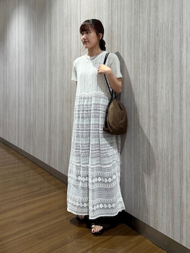 「URBAN RESEARCH DOORS（アーバンリサーチドアーズ）の『接触冷感』ソフトオックスイージーパンツ（その他パンツ、ブラウン系）」を使った、rihokoさん（レディース・159cm）の夏コーディネート