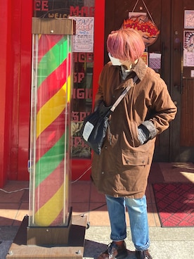 「美容師」｜「アイテム（チェスターコート）」を使った、 나미さん（レディース・159cm）の冬コーディネート