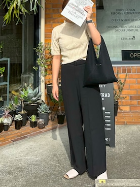 「MM6 Maison Margiela（ｴﾑｴﾑｼｯｸｽ ﾒｿﾞﾝ ﾏﾙｼﾞｪﾗ）のMM6 Maison Margiela メッシュミニハンドバック（ハンドバッグ、ブラック系）」を使った、sh02112さん（レディース・158cm）の夏コーディネート