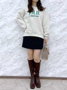 「one after another NICE CLAUP（ワンアフターアナザーナイスクラップ）の美シルエットなシンプルスカパン（その他パンツ）」を使った、okamu🍦骨格ストレートさん（レディース・159cm）の冬コーディネート