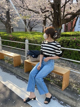 「お花見」｜okamu🍦骨格ストレートさん（レディース・159cm）の春コーディネート