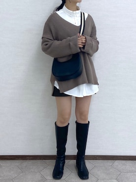 okamu🍦骨格ストレートさん（レディース・159cm）の冬コーディネート