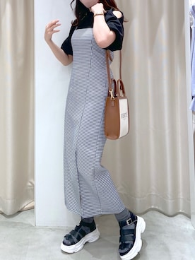 「one after another NICE CLAUP（ワンアフターアナザーナイスクラップ）のスニーカー底グルカサンダル（サンダル）」を使った、okamu🍦骨格ストレートさん（レディース・159cm）の春コーディネート