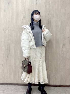 okamu🍦骨格ストレートさん（レディース・159cm）の冬コーディネート