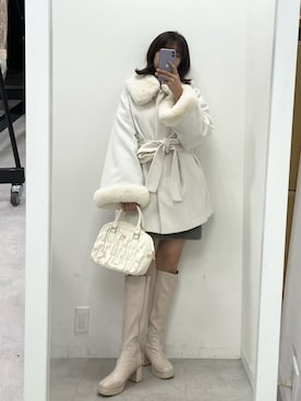 okamu🍦骨格ストレートさん（レディース・160cm）の冬コーディネート