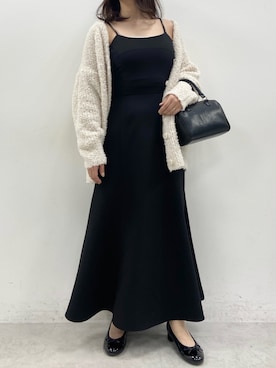 「キャミワンピース」｜okamu🍦骨格ストレートさん（レディース・160cm）の冬コーディネート