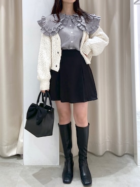 okamu🍦骨格ストレートさん（レディース・159cm）の冬コーディネート