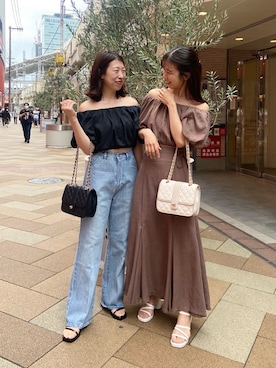 okamu🍦骨格ストレートさん（レディース・159cm）の夏コーディネート