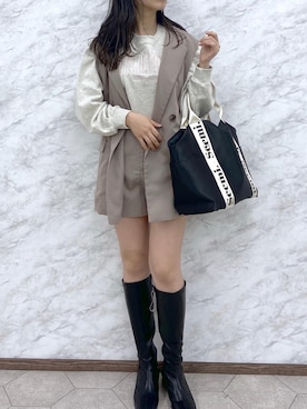 okamu🍦骨格ストレートさん（レディース・159cm）の冬コーディネート