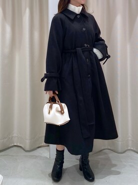 「秋トレンド2021」｜「アイテム（ステンカラーコート）」を使った、okamu🍦骨格ストレートさん（レディース・159cm）の秋コーディネート