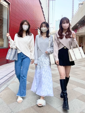 「カシュクール」｜okamu🍦骨格ストレートさん（レディース・159cm）の春コーディネート