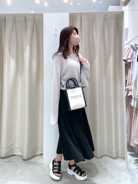 「one after another NICE CLAUP（ワンアフターアナザーナイスクラップ）のスニーカー底グルカサンダル（サンダル）」を使った、okamu🍦骨格ストレートさん（レディース・159cm）の春コーディネート