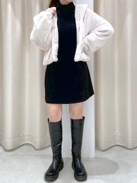 「ファーコート」｜okamu🍦骨格ストレートさん（レディース・159cm）の秋コーディネート