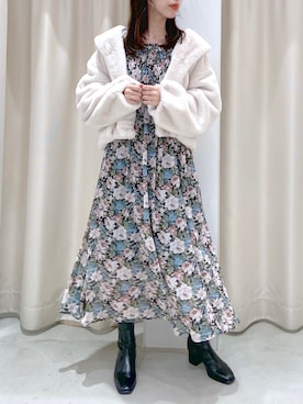 「ファーコート」｜okamu🍦骨格ストレートさん（レディース・159cm）の秋コーディネート