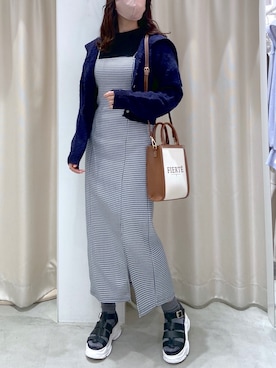 「one after another NICE CLAUP（ワンアフターアナザーナイスクラップ）のスニーカー底グルカサンダル（サンダル）」を使った、okamu🍦骨格ストレートさん（レディース・159cm）の春コーディネート