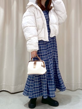 「one after another NICE CLAUP（ワンアフターアナザーナイスクラップ）のアイテム（シャツワンピース）」を使った、okamu🍦骨格ストレートさん（レディース・159cm）の秋コーディネート