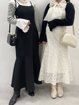 「キャミワンピース」｜okamu🍦骨格ストレートさん（レディース・160cm）の冬コーディネート