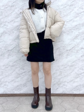 okamu🍦骨格ストレートさん（レディース・159cm）の冬コーディネート