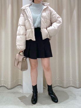 「フェザー」｜「アイテム（ダウンジャケット/コート）」を使った、okamu🍦骨格ストレートさん（レディース・159cm）の秋コーディネート