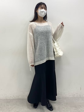 「おとなコーデ」｜「アイテム（ワンピース/ドレス）」を使った、okamu🍦骨格ストレートさん（レディース・160cm）の冬コーディネート