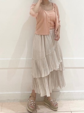 「ティアードスカート」｜「アイテム（アンサンブル）」を使った、okamu🍦骨格ストレートさん（レディース・159cm）の夏コーディネート