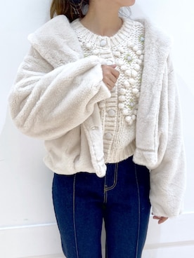 「ファーコート」｜okamu🍦骨格ストレートさん（レディース・159cm）の夏コーディネート