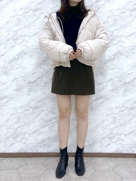 「新年一発目」｜「アイテム（ダウンジャケット/コート）」を使った、okamu🍦骨格ストレートさん（レディース・159cm）の冬コーディネート